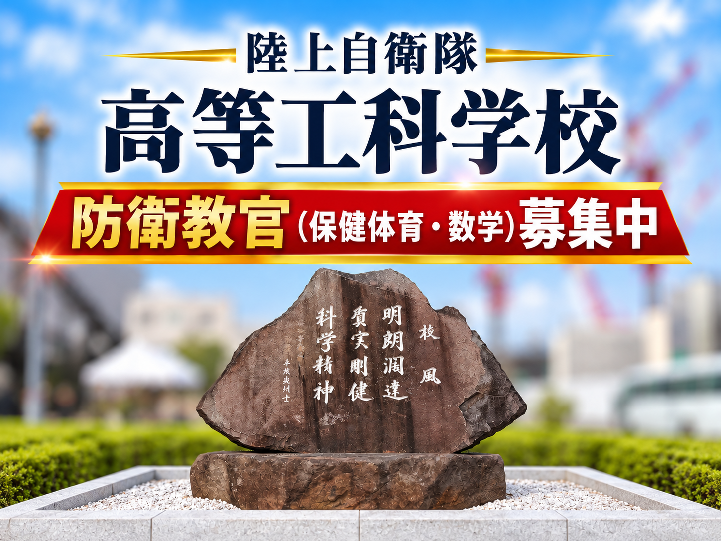 【教員免許を持つ皆さまへ】国防を担う若者の成長を支える仕事に挑戦しませんか？